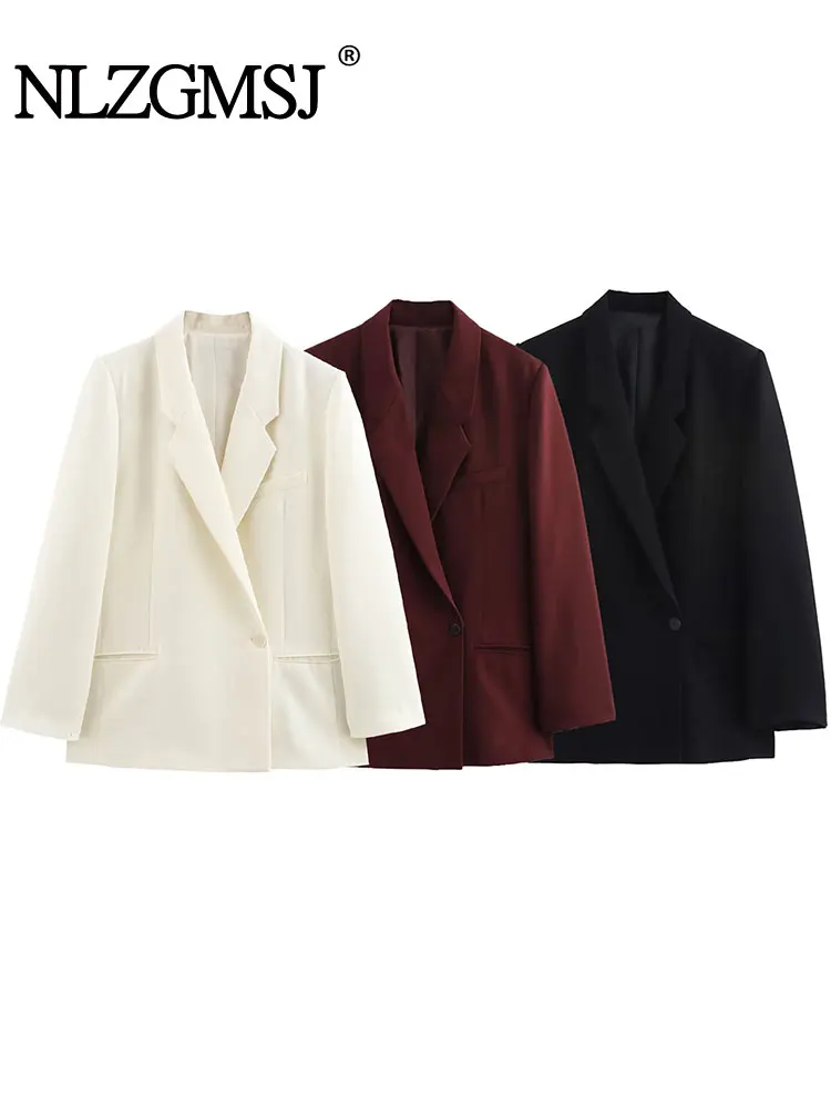 2025 Spring Women's Office Blazer Solid Pockets V Neck Long Sleeve Single Button Blazer Fashion Outwears
2025 Spring Women's Office Blazer Solid Pockets V Neck Long Sleeve Single Button Blazer Fashion Outwears