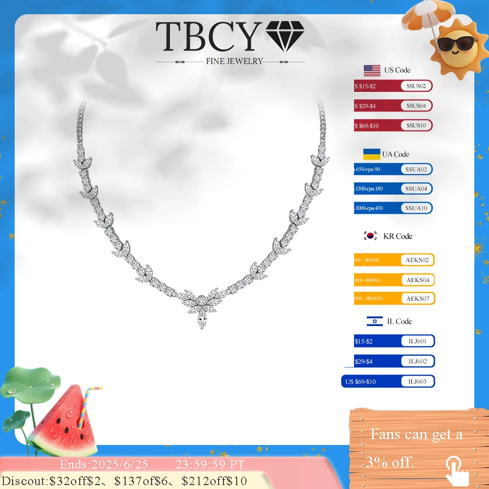 TBCYD Роскошное настоящее серебро 925 пробы 0,5 карата, огранка маркизы, высокоуглеродистая бриллиантовая цепочка для женщин, свадебная вечеринка, ювелирные украшения
TBCYD Роскошное настоящее серебро 925 пробы 0,5 карата, огранка маркизы, высокоуглеродистая бриллиантовая цепочка для женщин, свадебная вечеринка, ювелирные украшения