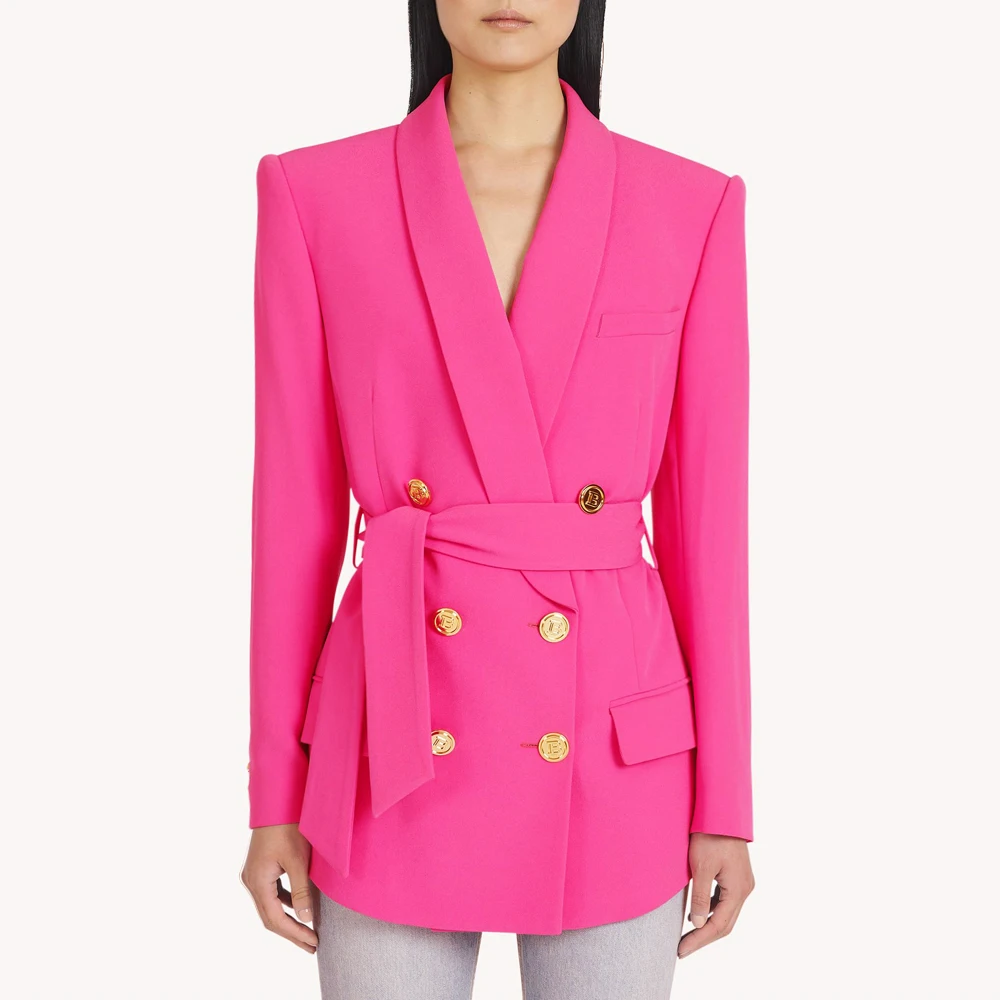 S-XL Three Color Shawl Collar Loose Fit Belt Slim Long Sleeve Double Breasted Commuter Curved Mid Length Women's Blazer
S-XL Three Color Shawl Collar Loose Fit Belt Slim Long Sleeve Double Breasted Commuter Curved Mid Length Women's Blazer