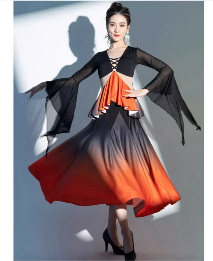 X2196 Modern Dance Dress Lady Ballroom Dancing Costumes Waltz Ballroom Dancing Suit Latin Dance Practice Performance Dress
X2196 Modern Dance Dress Lady Ballroom Dancing Costumes Waltz Ballroom Dancing Suit Latin Dance Practice Performance Dress