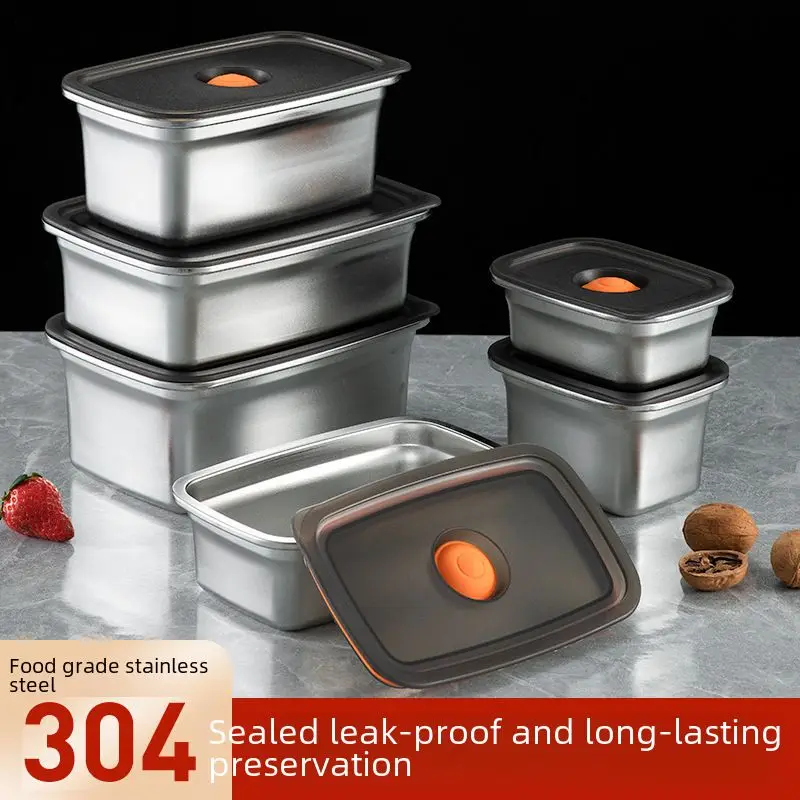 304 Stainless Steel Lunch Box Refrigerator Frozen Food Storage Container Crisper Portable Camping Picnic Lunch Box Storage Box
304 Stainless Steel Lunch Box Refrigerator Frozen Food Storage Container Crisper Portable Camping Picnic Lunch Box Storage Box