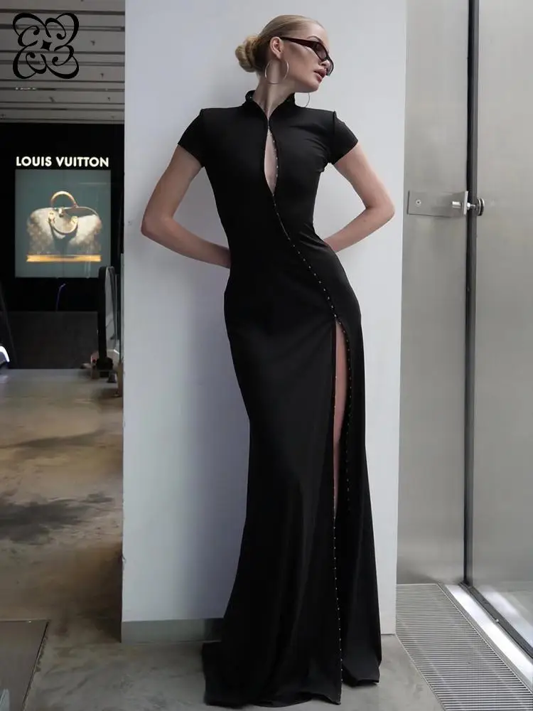2026 New High Splits Long Dress for Women Short Sleeve Keyhole Formal Maxi Dress Elegant Gold Trim Bodycon Cocktail Party Dress
2026 New High Splits Long Dress for Women Short Sleeve Keyhole Formal Maxi Dress Elegant Gold Trim Bodycon Cocktail Party Dress