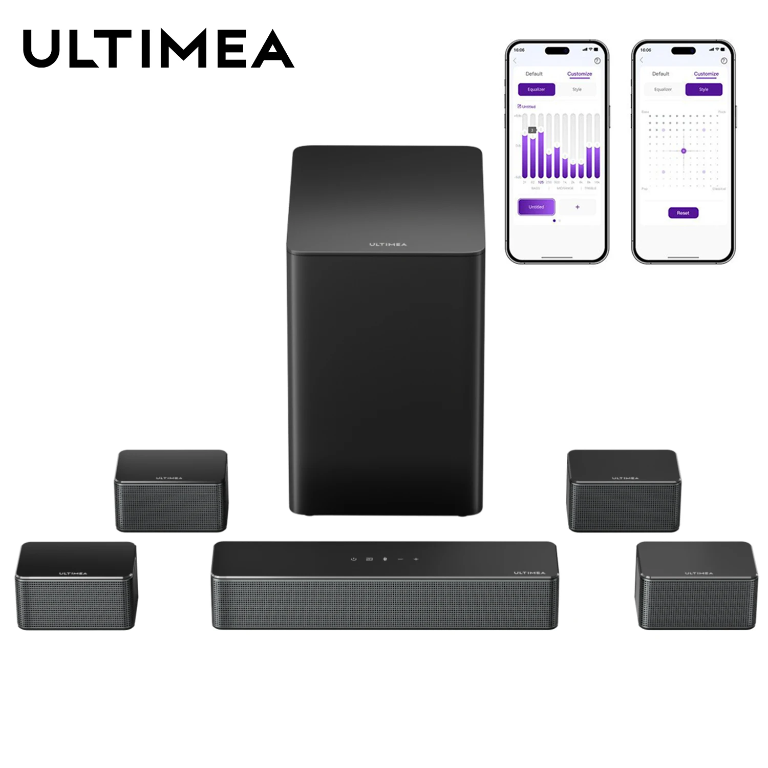 ULTIMEA 7.1 3D Virtual Surround Soundbar System with Wrieless Subwoofer & Rear Speakers, Home Theater Bluetooth Speaker
ULTIMEA 7.1 3D Virtual Surround Soundbar System with Wrieless Subwoofer & Rear Speakers, Home Theater Bluetooth Speaker