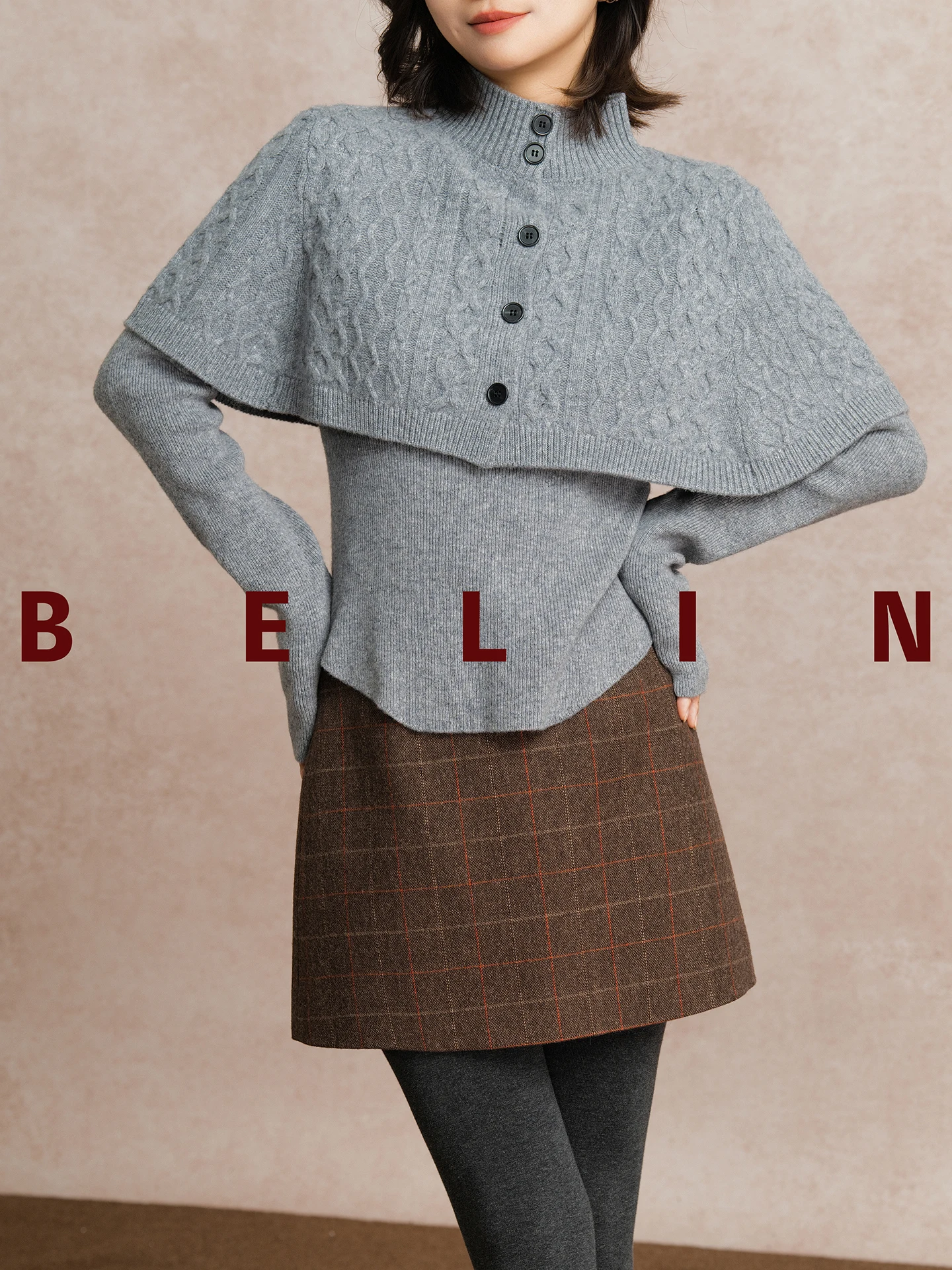 Belin Vintage Twist Knit Sweater Women's awl Sle Two-Way Wear Detachable Ele Slimming Woolen Long Sve Coat for Girls
Belin Vintage Twist Knit Sweater Women's awl Sle Two-Way Wear Detachable Ele Slimming Woolen Long Sve Coat for Girls