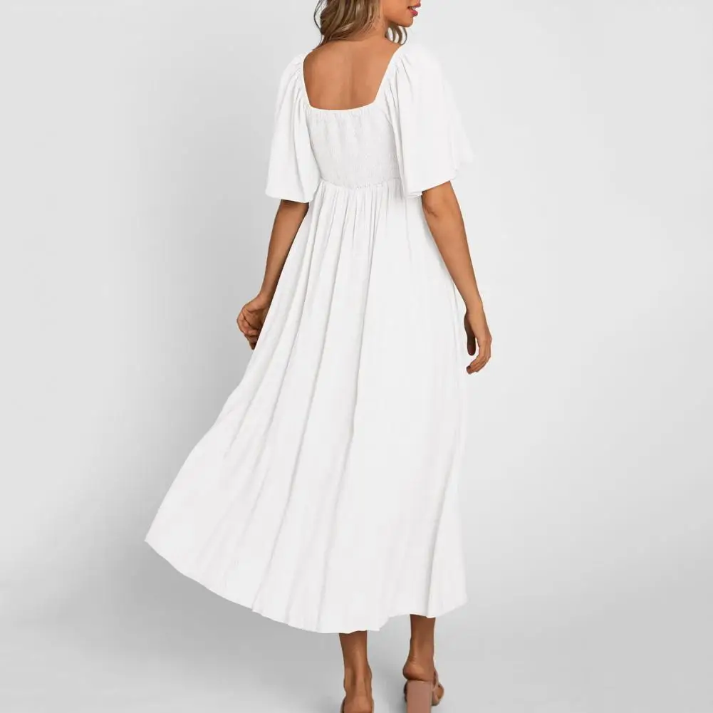 Bow Decor Dress Elegant V Neck Midi Dress with Bow Detail for Women Soft Breathable A-line Summer Dress for Beach Vacation
Bow Decor Dress Elegant V Neck Midi Dress with Bow Detail for Women Soft Breathable A-line Summer Dress for Beach Vacation