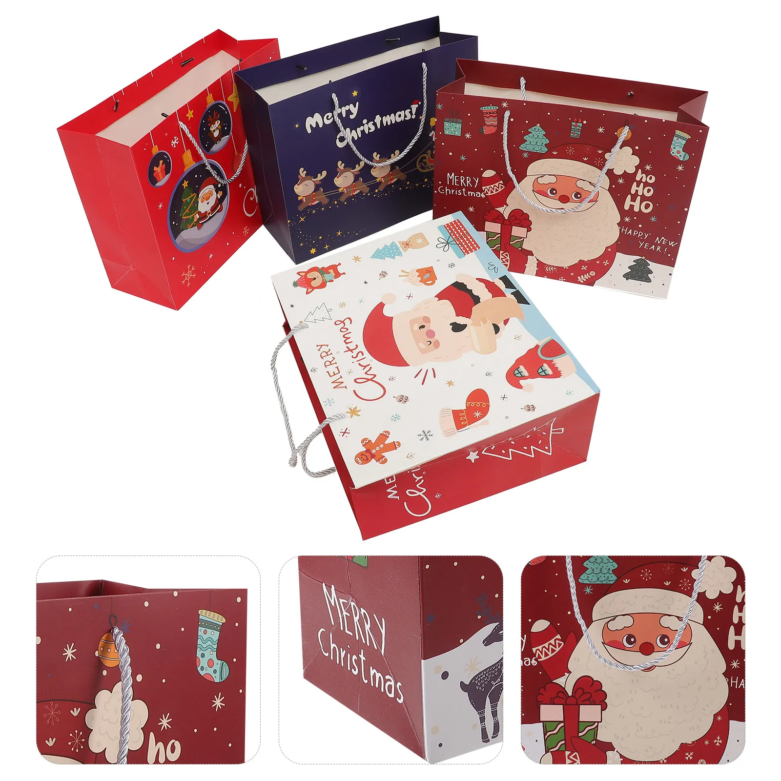 4pcs Christmas Gift Bags 25x12x33cm Red White Xmas Tree Sleigh Paper Bags for Party Favors Treats Storage Bulk Gifts
4pcs Christmas Gift Bags 25x12x33cm Red White Xmas Tree Sleigh Paper Bags for Party Favors Treats Storage Bulk Gifts