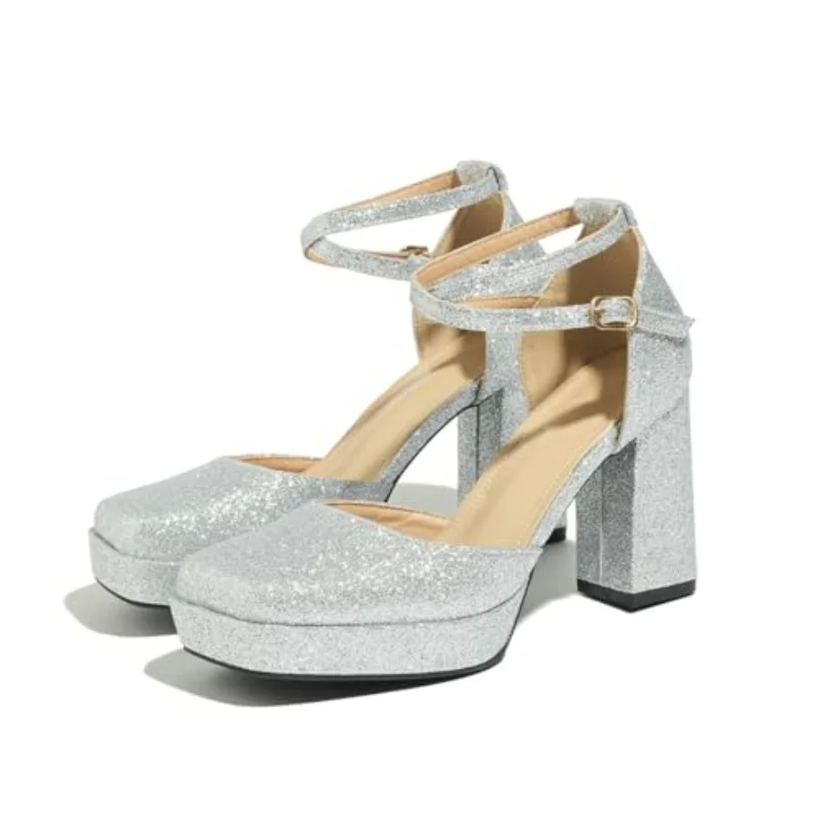 Women's High Block Heels Mary Jane Pumps Square Closed Toe Ankle Strap Dress Shoes
Women's High Block Heels Mary Jane Pumps Square Closed Toe Ankle Strap Dress Shoes