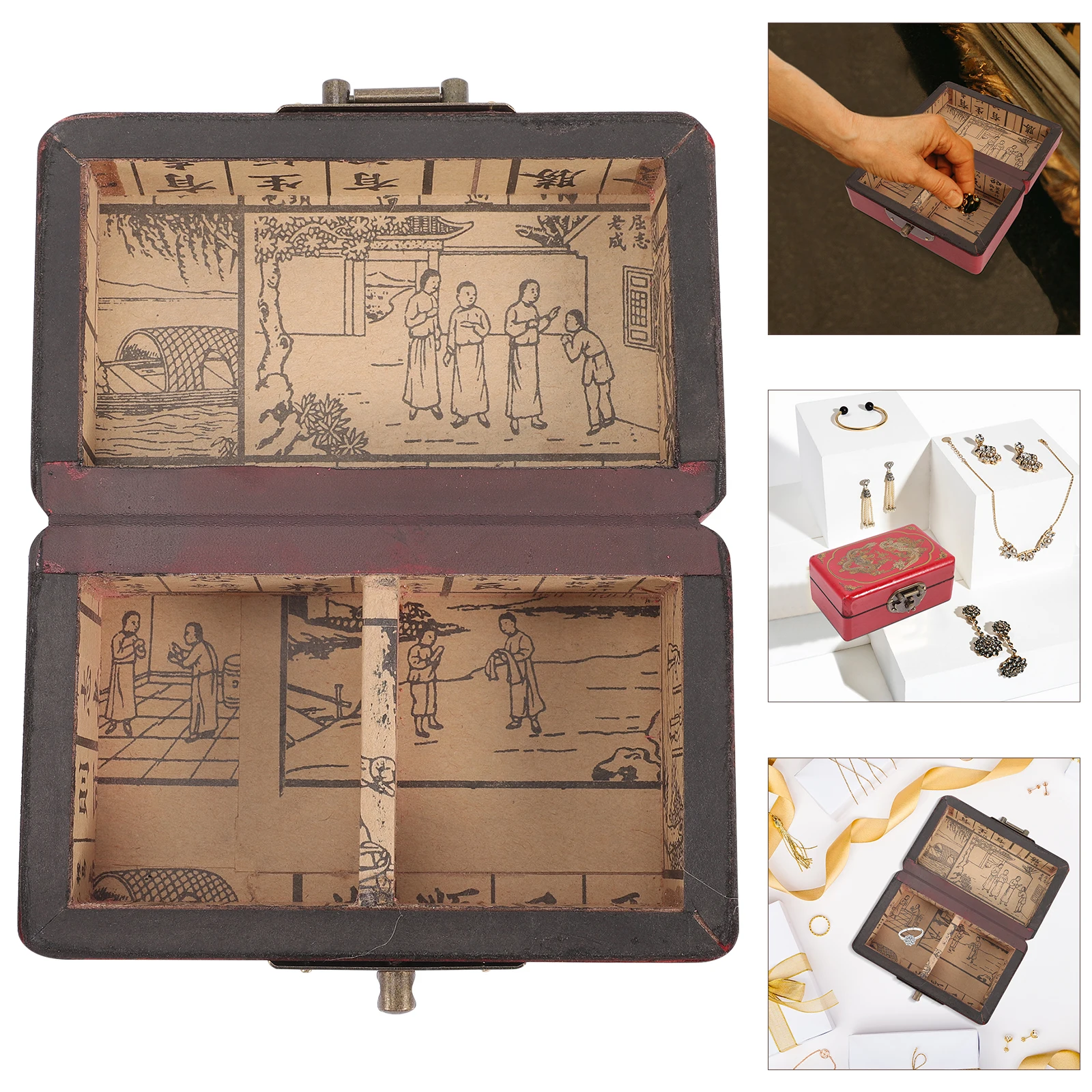 Vintage Wooden Jewelry Box Organizer Earring Necklace Storage Case Lockable Retro Gift Box For Rings Bracelets Decor
Vintage Wooden Jewelry Box Organizer Earring Necklace Storage Case Lockable Retro Gift Box For Rings Bracelets Decor