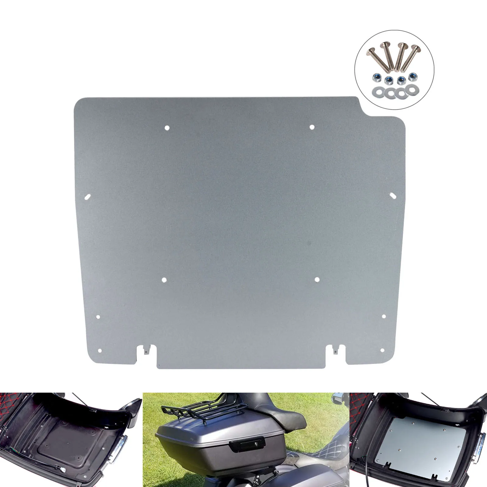 Motorcycle Parts Tour Pack Trunk Base Plate Inner Reinforcement Metal Plate Laser Cut for Harley Touring Road King Street Glide
Motorcycle Parts Tour Pack Trunk Base Plate Inner Reinforcement Metal Plate Laser Cut for Harley Touring Road King Street Glide