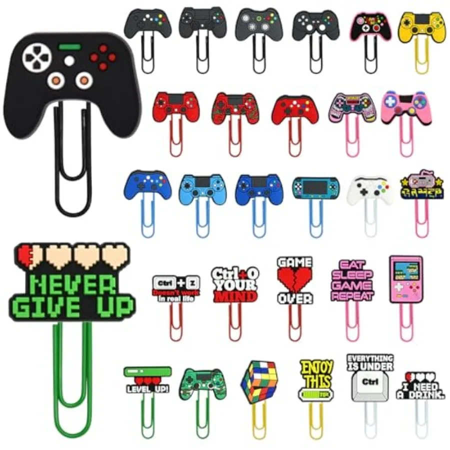 30 PCS Game Paper Clips Metal Paperclip Large Size Paper Clip Cute Bookmark Colorful Office Supplies Bookmark Clamp Desk Access
30 PCS Game Paper Clips Metal Paperclip Large Size Paper Clip Cute Bookmark Colorful Office Supplies Bookmark Clamp Desk Access
