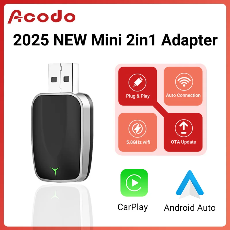 2025 New Wireless CarPlay Adapter Android Auto 2in1 Smart Mini Box Wifi BT Auto Connection For Toyota Volvo Benz MG Kia Mazda
2025 New Wireless CarPlay Adapter Android Auto 2in1 Smart Mini Box Wifi BT Auto Connection For Toyota Volvo Benz MG Kia Mazda