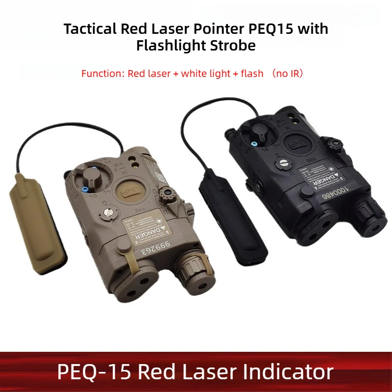 Tactical Red Laser Pointer PEQ15 Outdoor Flashlight Strobe with Red Illuminator support 20mm Rail for Hunting Airsoft
Tactical Red Laser Pointer PEQ15 Outdoor Flashlight Strobe with Red Illuminator support 20mm Rail for Hunting Airsoft