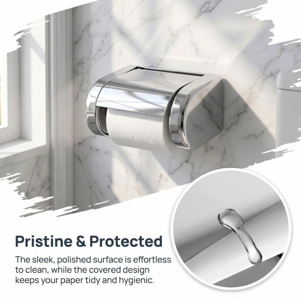 Stainless Steel Roll Paper Holder Wall-Mounted Silver Toilet Paper Holder Easy Install Sealed Design Toilet Paper Rack
Stainless Steel Roll Paper Holder Wall-Mounted Silver Toilet Paper Holder Easy Install Sealed Design Toilet Paper Rack