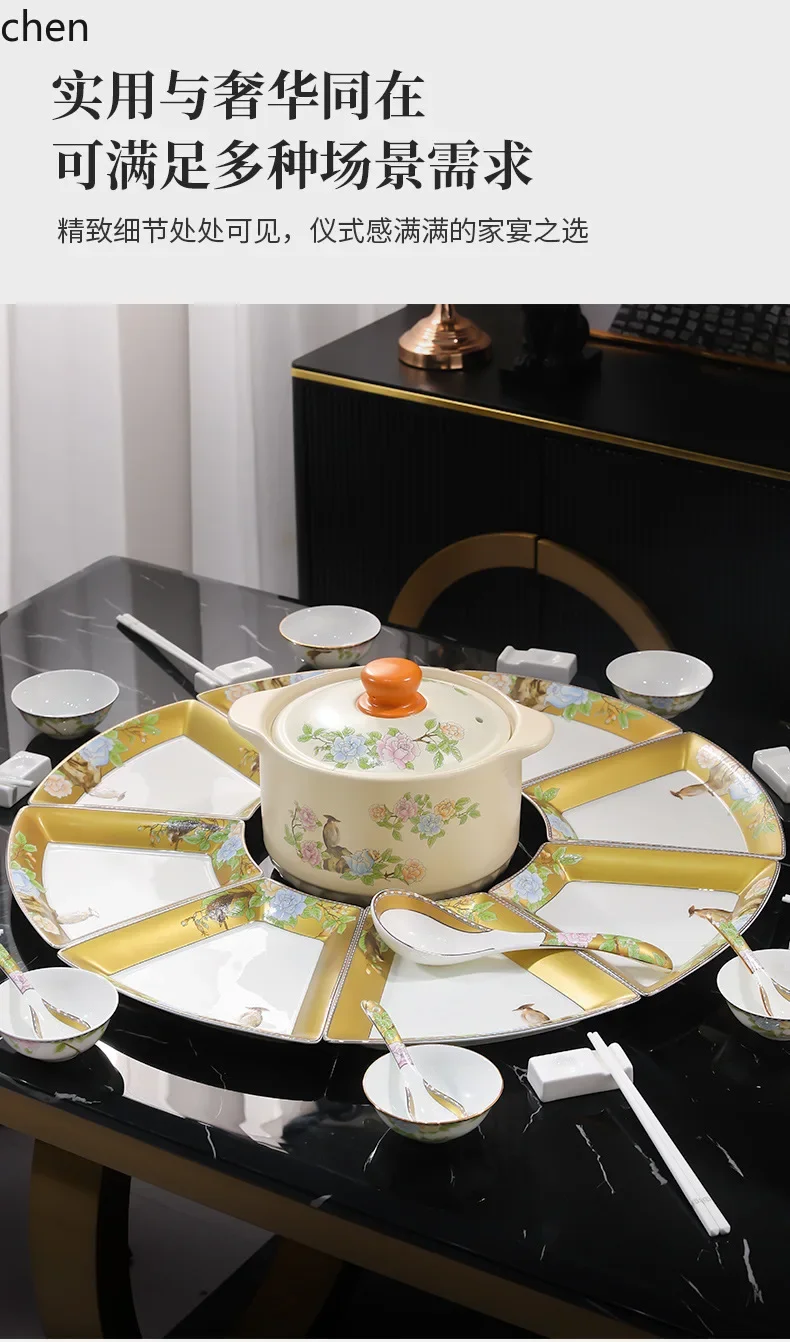 Assorted Tableware Set: Bowls and Plates for Home Use, Suitable for Reunions, Fan-Shaped Round Table Plates and Dishes
Assorted Tableware Set: Bowls and Plates for Home Use, Suitable for Reunions, Fan-Shaped Round Table Plates and Dishes