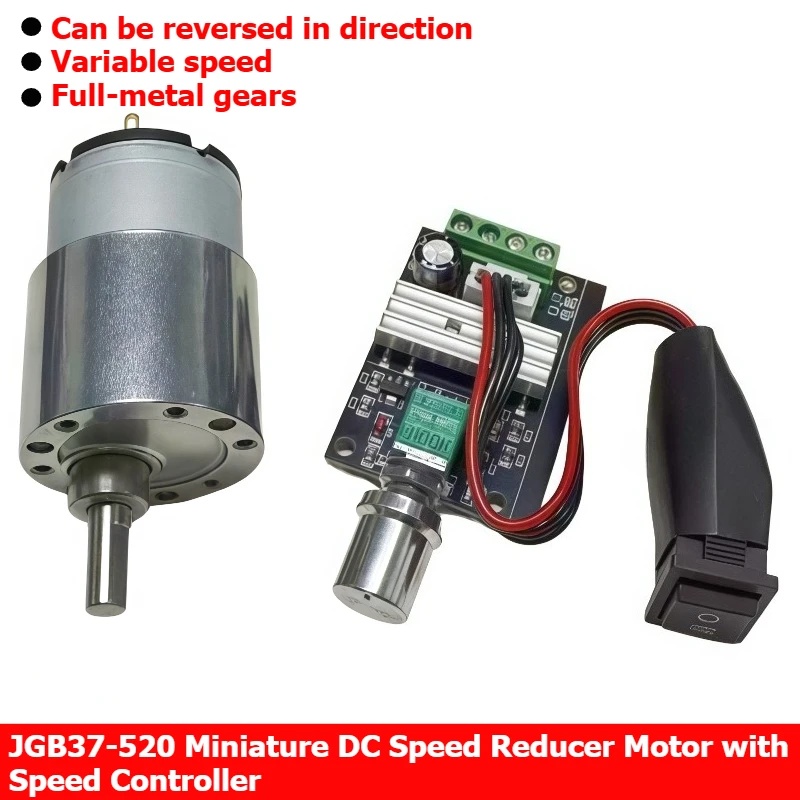 JGB37-520 Miniature DC Speed-Reducing Motor Intelligent Robot Fume Extractor 12V 24V Motor with Speed Controller Assembly
JGB37-520 Miniature DC Speed-Reducing Motor Intelligent Robot Fume Extractor 12V 24V Motor with Speed Controller Assembly