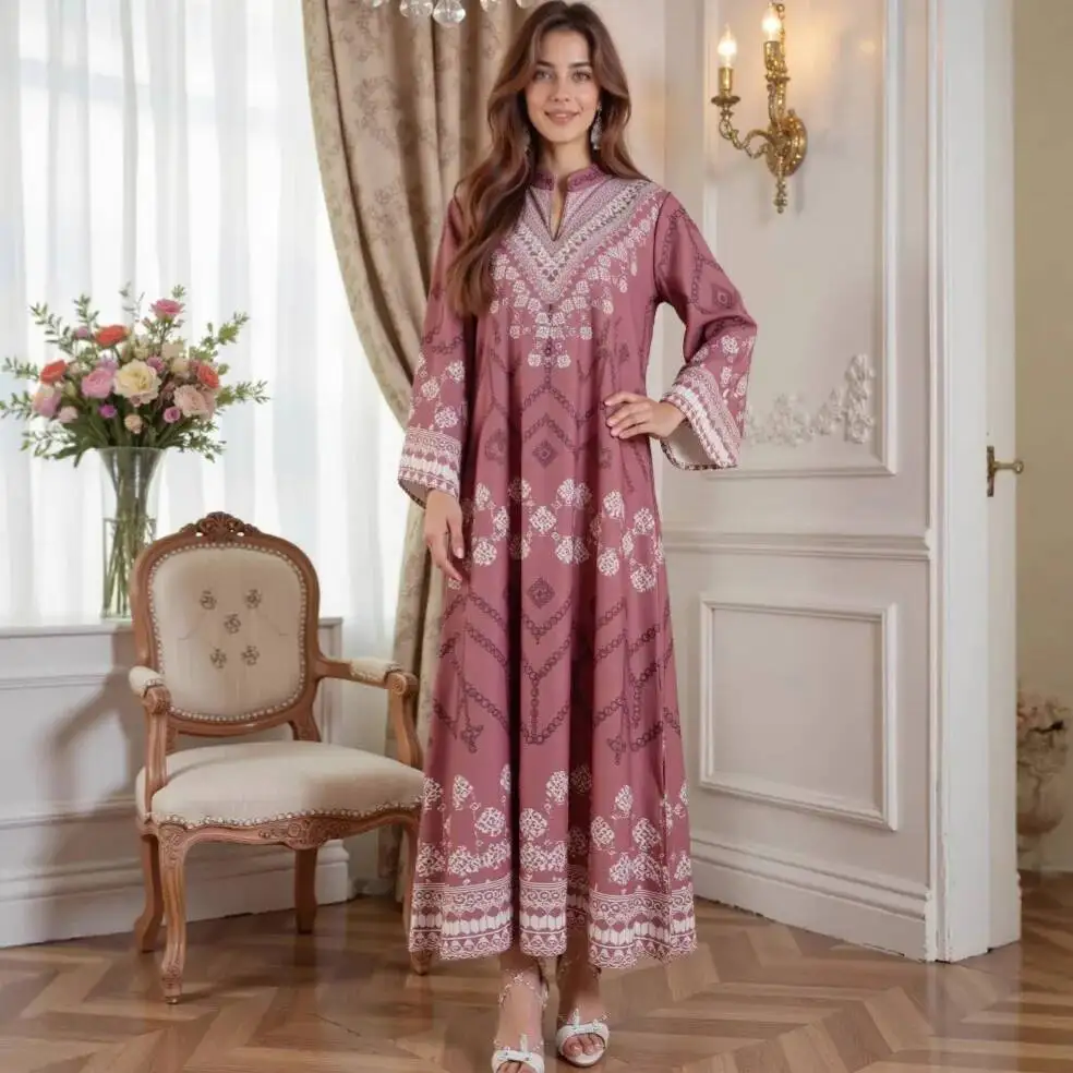 Women's Long Muslim Robe Fashion Ethnic Style Printed Casual Wear Beaded Abaya Dress Abaya Ramadan Dubai Luxury Islamic Elegant
Women's Long Muslim Robe Fashion Ethnic Style Printed Casual Wear Beaded Abaya Dress Abaya Ramadan Dubai Luxury Islamic Elegant