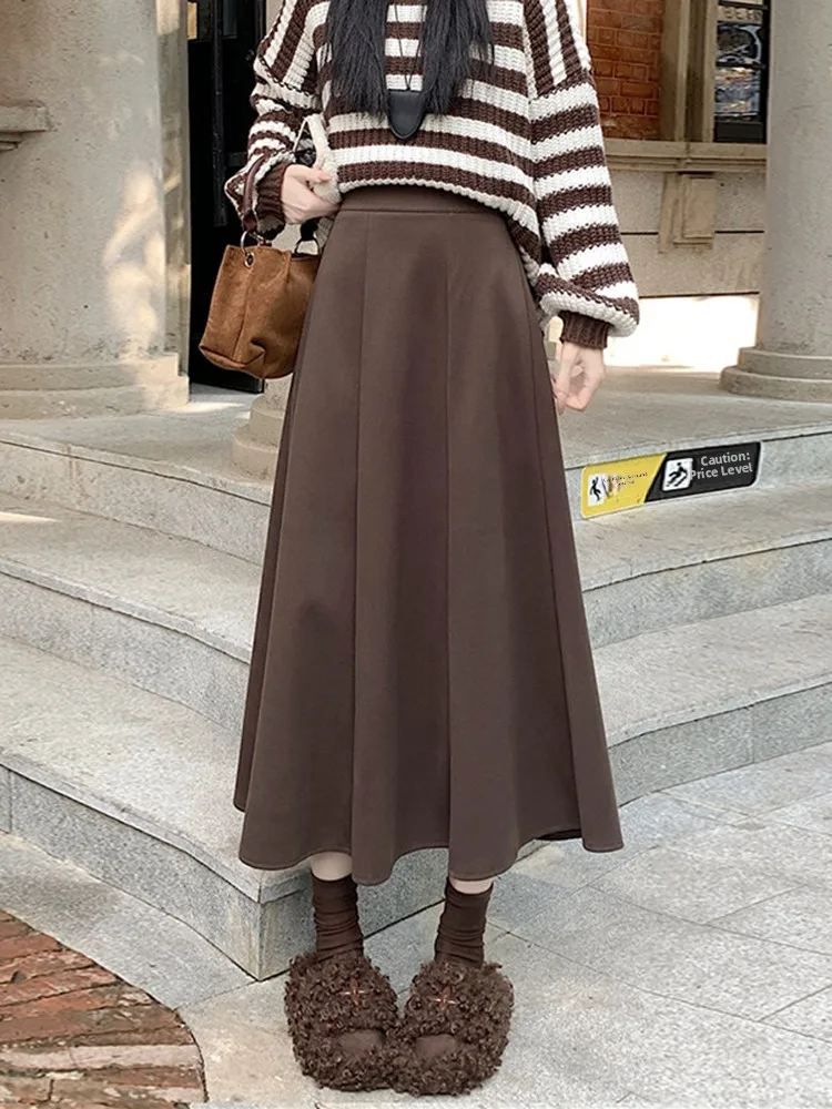 Юбка А-силуэта из шерстяной ткани больших размеров для женщин, весенняя модная юбка с высокой талией, стройнящая, из поливолокна, с эластичной резинкой на талии
Юбка А-силуэта из шерстяной ткани больших размеров для женщин, весенняя модная юбка с высокой талией, стройнящая, из поливолокна, с эластичной резинкой на талии