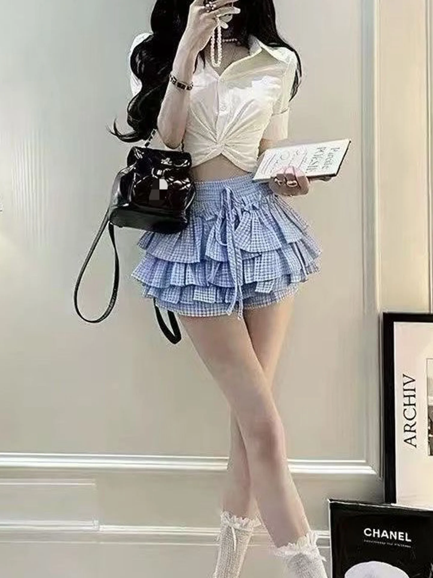 Retro Anti-Aging Blue Plaid Multi-Layer Cake Skirt Pants Women's Summer New Puffy Skirt Half Skirt Pants Korean Style High Wa...
Retro Anti-Aging Blue Plaid Multi-Layer Cake Skirt Pants Women's Summer New Puffy Skirt Half Skirt Pants Korean Style High Wa...