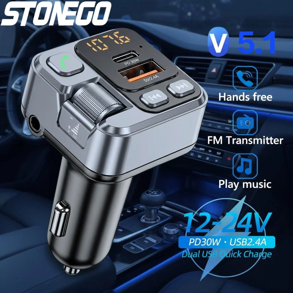 Автомобильный Bluetooth-приемник, USB-адаптер для быстрой зарядки, FM-трансмиттер для мобильных телефонов, цифровой дисплей, автомобильное зарядное устройство PD30W
Автомобильный Bluetooth-приемник, USB-адаптер для быстрой зарядки, FM-трансмиттер для мобильных телефонов, цифровой дисплей, автомобильное зарядное устройство PD30W