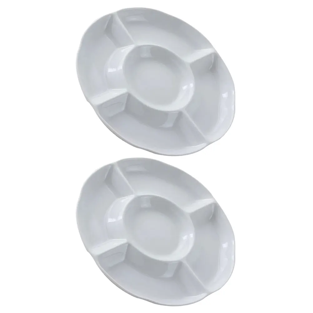 2 Pcs White Melamine Divided Snack Plate Set 3 Grid Tray 27 7cm Fruit Chips Cornflakes Salad Serving Platter
2 Pcs White Melamine Divided Snack Plate Set 3 Grid Tray 27 7cm Fruit Chips Cornflakes Salad Serving Platter