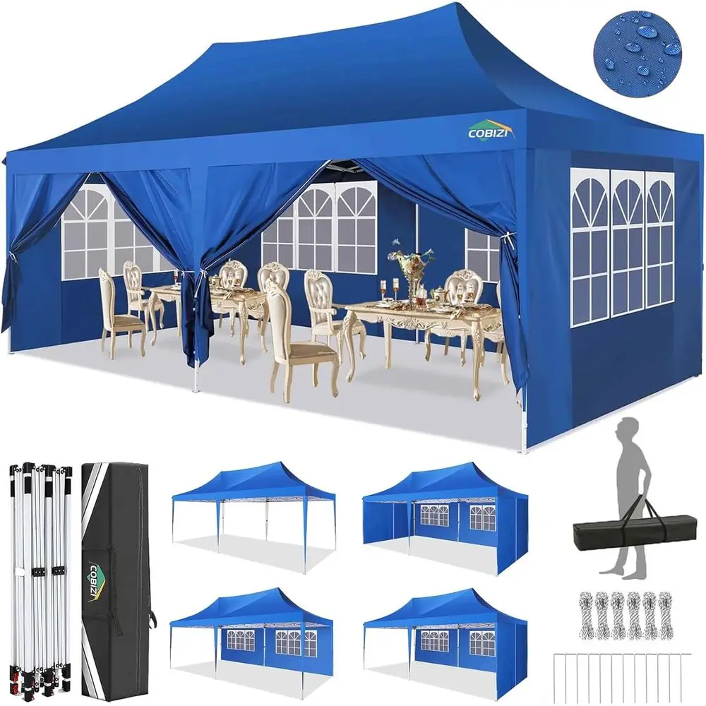 10x20 Waterproof Outdoor Party Tent with Sidewalls, UV50+ Protection, 3 Height Options, Ideal for Events and Markets, Blue
10x20 Waterproof Outdoor Party Tent with Sidewalls, UV50+ Protection, 3 Height Options, Ideal for Events and Markets, Blue