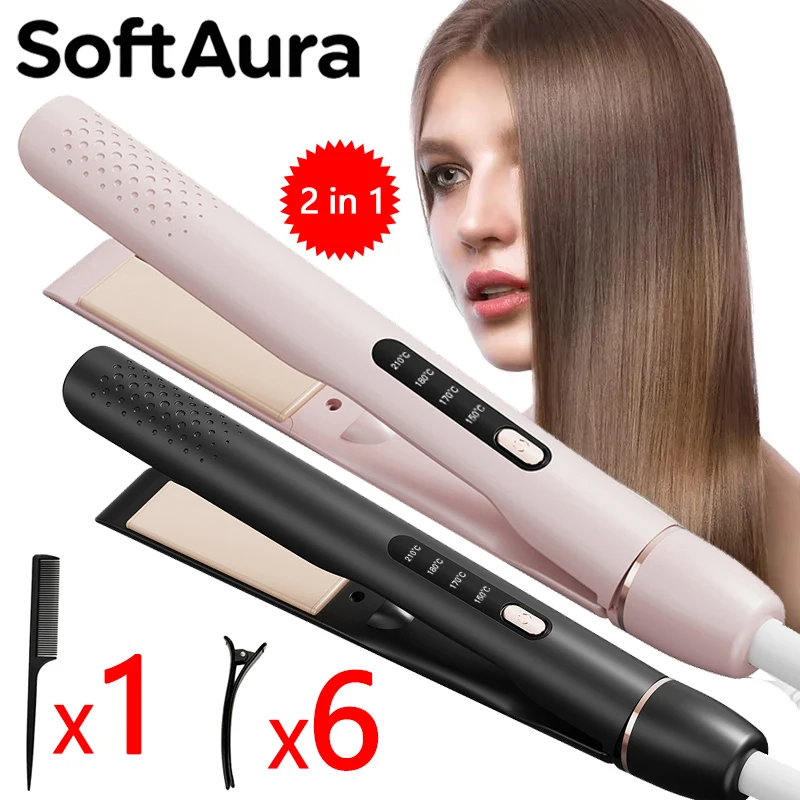 SoftAura 2 in 1 Hair Straightener Curling Iron Professional Quick Heating LCD Display Styling Tool for Home Travel
SoftAura 2 in 1 Hair Straightener Curling Iron Professional Quick Heating LCD Display Styling Tool for Home Travel