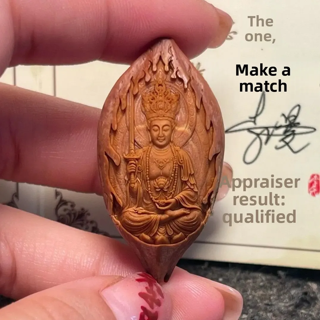 Olive Kernel Carving Zodiac Guardian God Handmade Manjusri Bodhisattva Full Zodiac Taihie Amulet Lucky Beads Single Seed Pendant
Olive Kernel Carving Zodiac Guardian God Handmade Manjusri Bodhisattva Full Zodiac Taihie Amulet Lucky Beads Single Seed Pendant