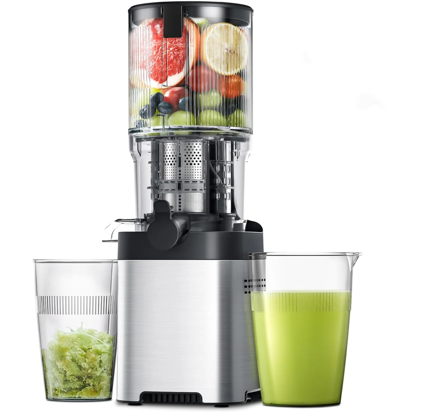 Cold-press juicer, stainless steel wide-mouth feed chute, whole fruit and vegetable juicer for home use
Cold-press juicer, stainless steel wide-mouth feed chute, whole fruit and vegetable juicer for home use