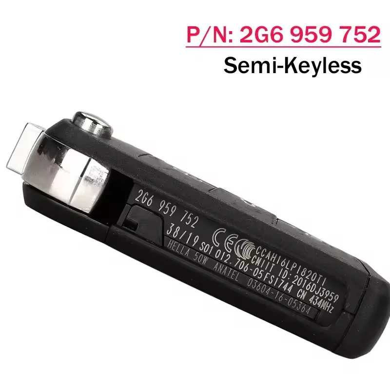 KEYECU Genuine OEM Flip Remote Smart Key FOB 3Buttons 2G6 959 752 434Mhz MQB for Volkswagen Golf, Polo 2017+
KEYECU Genuine OEM Flip Remote Smart Key FOB 3Buttons 2G6 959 752 434Mhz MQB for Volkswagen Golf, Polo 2017+