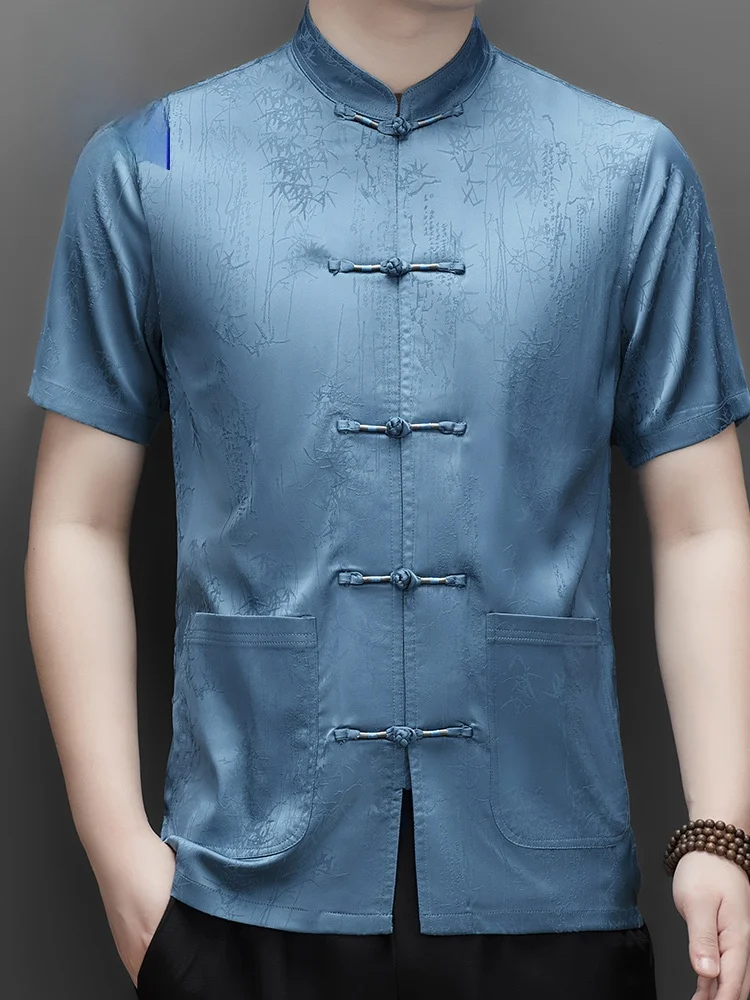 Lormen Men's Faionable ort Sve irt Casual Summer Breathable Skin-friendly Silk Texture Chinese Sle Loose Fit irt
Lormen Men's Faionable ort Sve irt Casual Summer Breathable Skin-friendly Silk Texture Chinese Sle Loose Fit irt