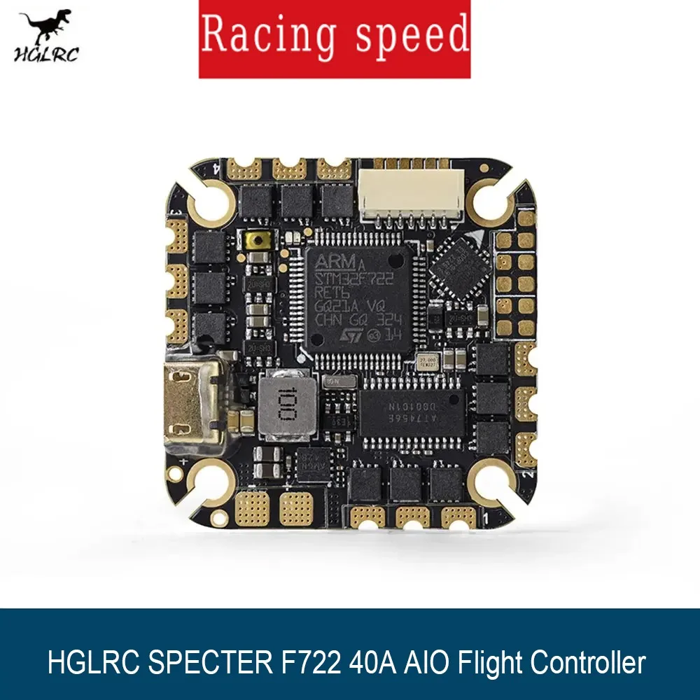HGLRC SPECTER F722 40A AIO 4-6S Flight Controller MPU6000 40A ESC 25.5x25.5mm for 2-4 inch RC FPV Freestyle Drone
HGLRC SPECTER F722 40A AIO 4-6S Flight Controller MPU6000 40A ESC 25.5x25.5mm for 2-4 inch RC FPV Freestyle Drone