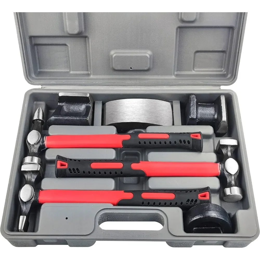 7-Piece Car Body Repair Tool Kit With Hammer, Dolly & Case For Auto Dent Removal
7-Piece Car Body Repair Tool Kit With Hammer, Dolly & Case For Auto Dent Removal