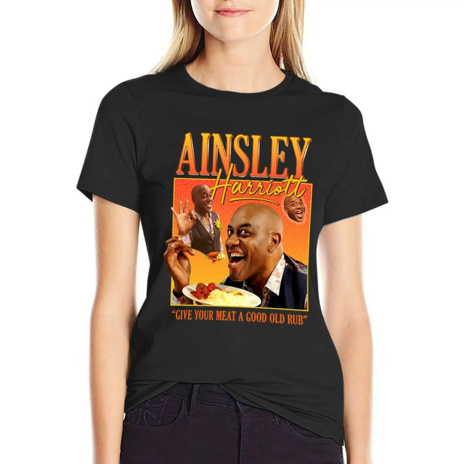 Ainsley-Harriott-Homage T-Shirt summer top graphics new edition t shirt Women
Ainsley-Harriott-Homage T-Shirt summer top graphics new edition t shirt Women