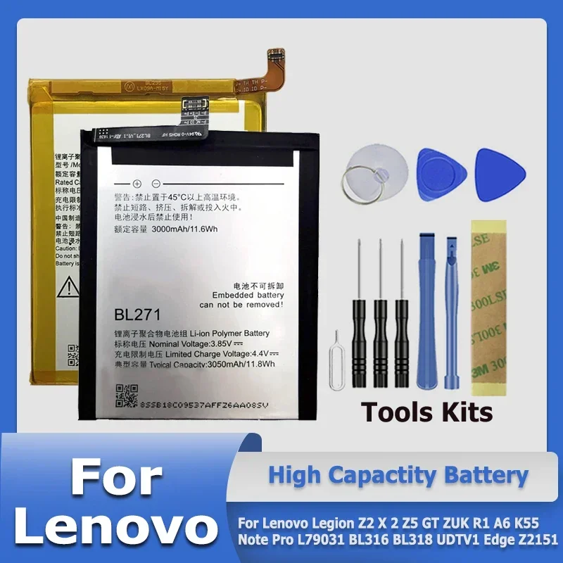 BL266 BL312 BL316 BL295 BL271 Battery For Lenovo Legion Z2 X 2 Z5 GT ZUK R1 A6 K55 Note Pro L79031 BL316 BL318 UDTV1 Edge Z2151
BL266 BL312 BL316 BL295 BL271 Battery For Lenovo Legion Z2 X 2 Z5 GT ZUK R1 A6 K55 Note Pro L79031 BL316 BL318 UDTV1 Edge Z2151