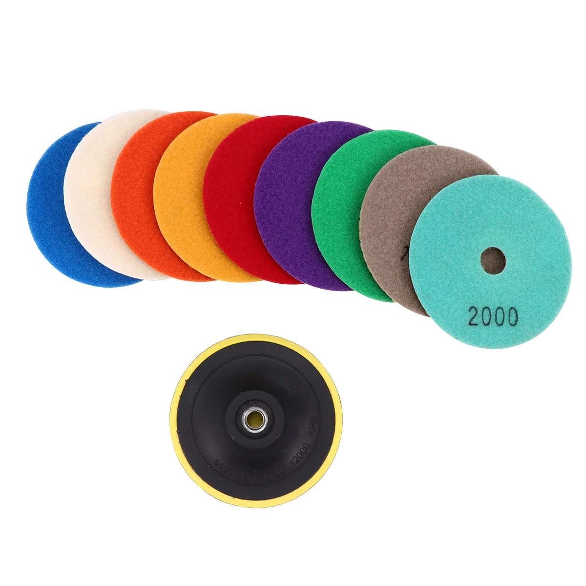 10Pcs Diamond Hand Polishing Pads Grinding Slices Assorted Colors for Glass Marble Stone Concrete Polishing High Efficiency 
10Pcs Diamond Hand Polishing Pads Grinding Slices Assorted Colors for Glass Marble Stone Concrete Polishing High Efficiency