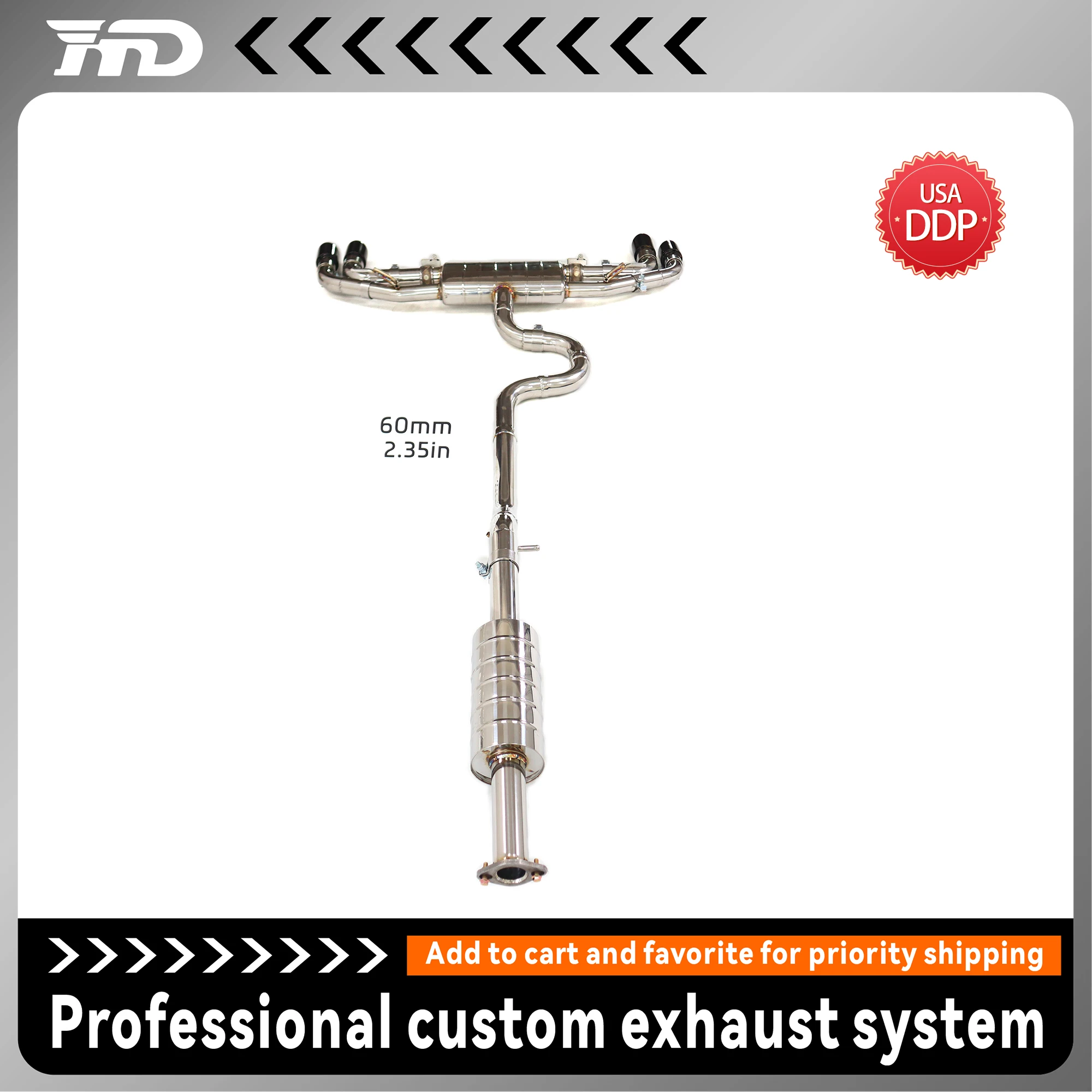 HMD Valved Cat-Back Exhaust for VW Golf GTI MK7 Stainless Steel Performance Sound Upgrade Easy Bolt-On
HMD Valved Cat-Back Exhaust for VW Golf GTI MK7 Stainless Steel Performance Sound Upgrade Easy Bolt-On