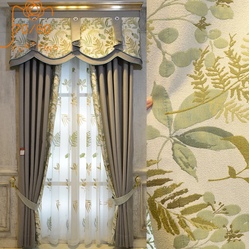 Nordic Plant Jacquard Thickened Cotton and Linen Chenille Patchwork Blackout Curtains for Customized for Living Room and Bedroom
Nordic Plant Jacquard Thickened Cotton and Linen Chenille Patchwork Blackout Curtains for Customized for Living Room and Bedroom