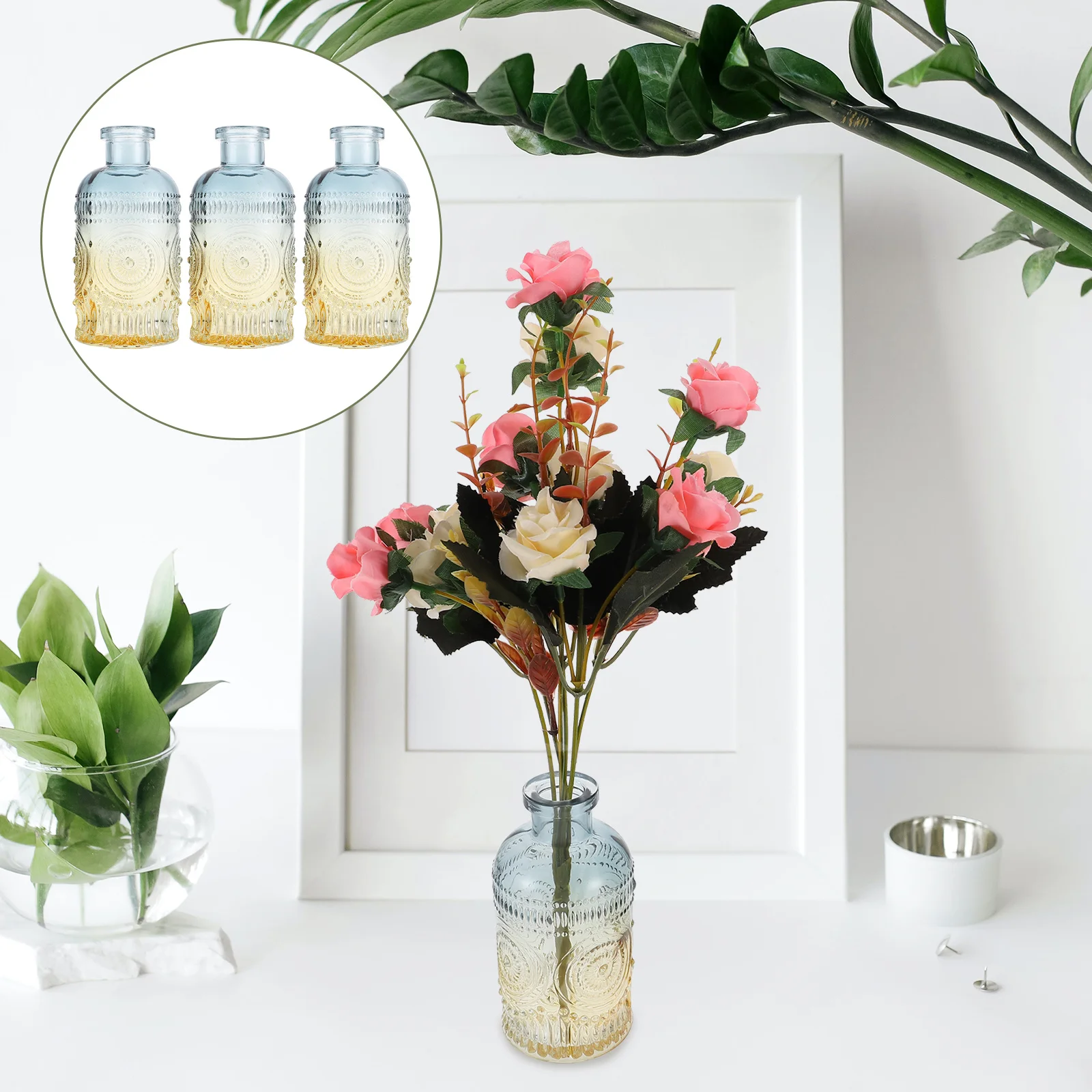 3Pcs Plant Holder Transparent Vase Material Kitchen Restaurant Bar Decor Embossment Design Vase Plant Holder
3Pcs Plant Holder Transparent Vase Material Kitchen Restaurant Bar Decor Embossment Design Vase Plant Holder