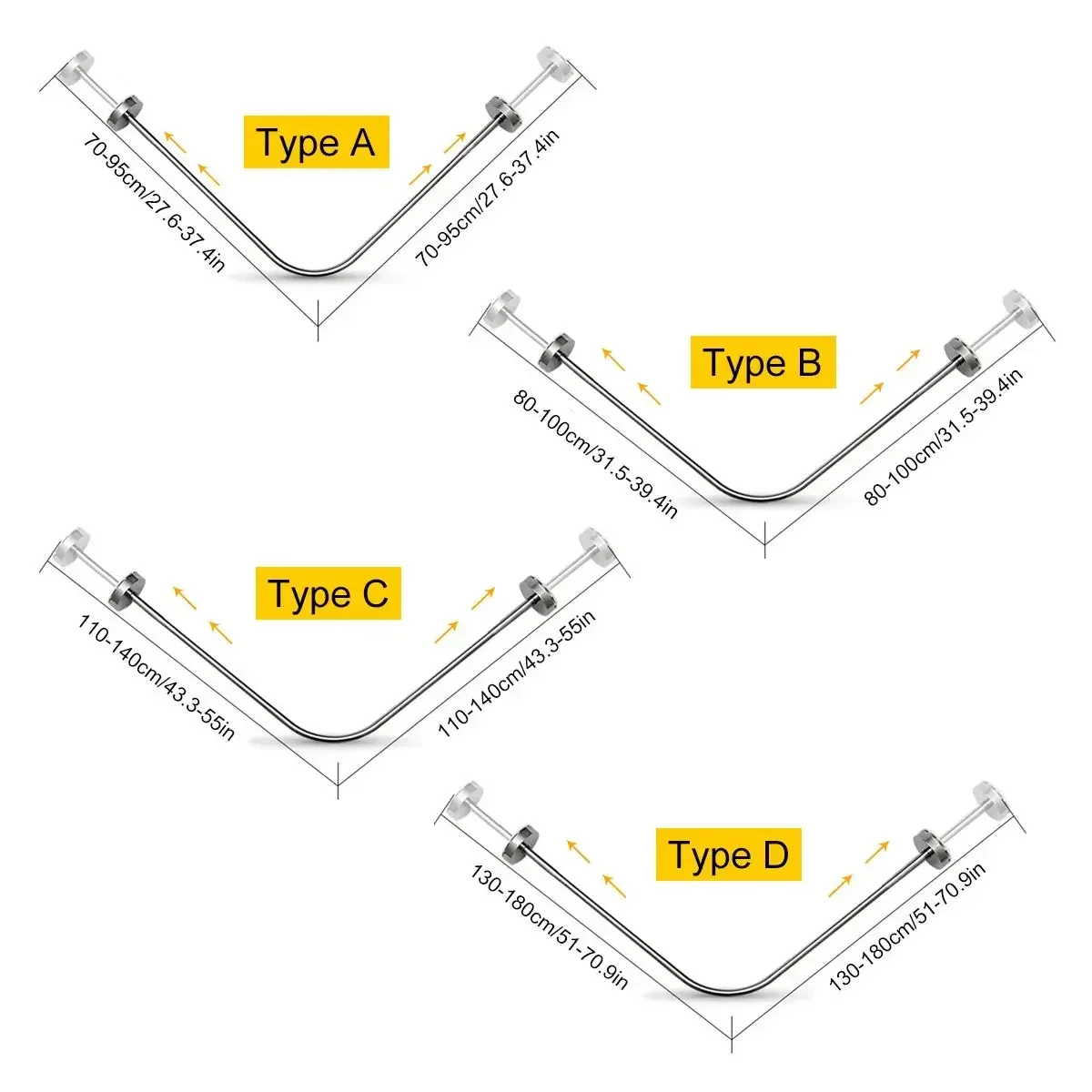 Выдвижной угловой карниз для душа, черный рельсовый стержень из нержавеющей стали, фурнитура для двери ванной, тяжелая нагрузка с винтом
Выдвижной угловой карниз для душа, черный рельсовый стержень из нержавеющей стали, фурнитура для двери ванной, тяжелая нагрузка с винтом