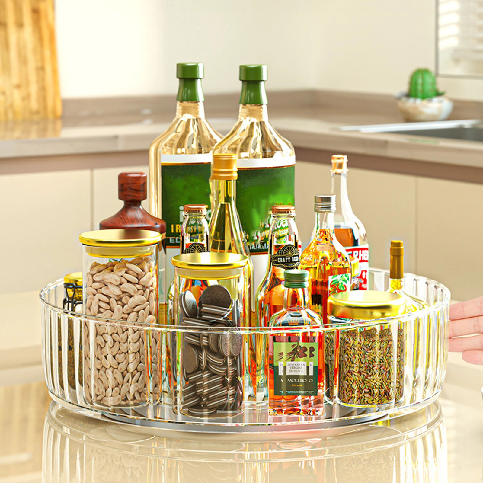 Rotating Storage Rack Transparent Countertop Organizer Kitchen Bathroom Rotatable Shelf Lazy Susan Spice Brush Seasoning
Rotating Storage Rack Transparent Countertop Organizer Kitchen Bathroom Rotatable Shelf Lazy Susan Spice Brush Seasoning