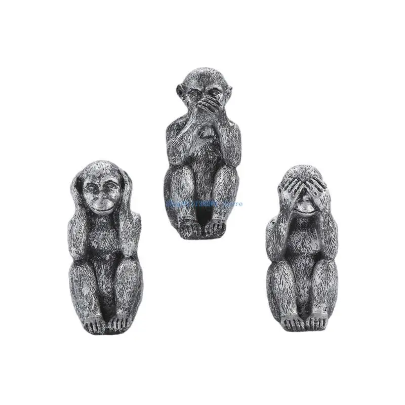 H05E Gold Monkey Sculptures Set of 3 See No Hear No Speak No Evil Figurines for Bookshelves and Bedroom Decoration
H05E Gold Monkey Sculptures Set of 3 See No Hear No Speak No Evil Figurines for Bookshelves and Bedroom Decoration
