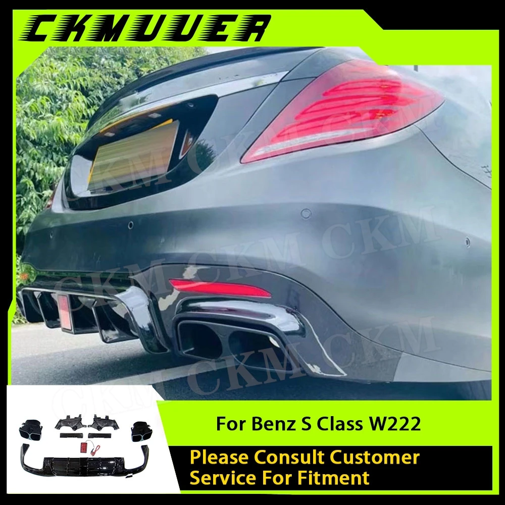 CKMUUER for Mercedes Benz S Class W222 S450 500 560 S63 S65 AMG 2018-2021 ABS Rear Bumper Diffuser with Exhaust
CKMUUER for Mercedes Benz S Class W222 S450 500 560 S63 S65 AMG 2018-2021 ABS Rear Bumper Diffuser with Exhaust