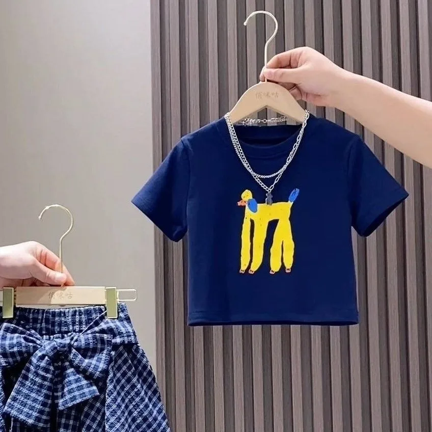 Girls Summer Two-Piece Set Short-Sleeved T-Shirt And Irregular Skirt Children's Outfit
Girls Summer Two-Piece Set Short-Sleeved T-Shirt And Irregular Skirt Children's Outfit