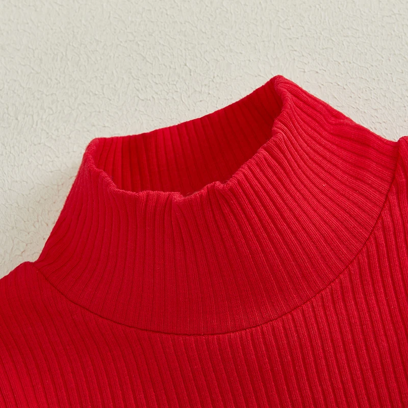 Girls Christmas Outfit Set Ribbed Turtle Neck Top with Long Sleeves and Santa Bow Lacing Cami Dress for the Holidays
Girls Christmas Outfit Set Ribbed Turtle Neck Top with Long Sleeves and Santa Bow Lacing Cami Dress for the Holidays