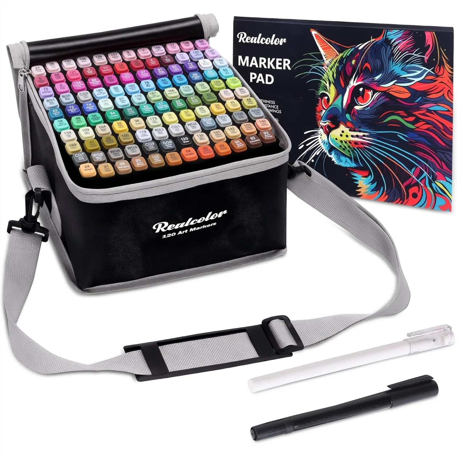 120 Alcohol Markers Set, Dual Tip Art Markers for Adult Coloring, Drawing, Sketching & Card Making with Portable Bag
120 Alcohol Markers Set, Dual Tip Art Markers for Adult Coloring, Drawing, Sketching & Card Making with Portable Bag
