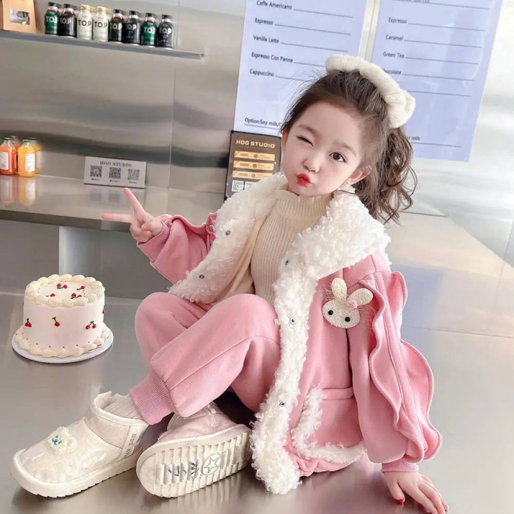 Kawaii Girl Fashion Keep Warm Lapel Coat Pants Set Student Winter Casual Tops Jacket Long Pants 2-Piece Set Children's Clothing
Kawaii Girl Fashion Keep Warm Lapel Coat Pants Set Student Winter Casual Tops Jacket Long Pants 2-Piece Set Children's Clothing