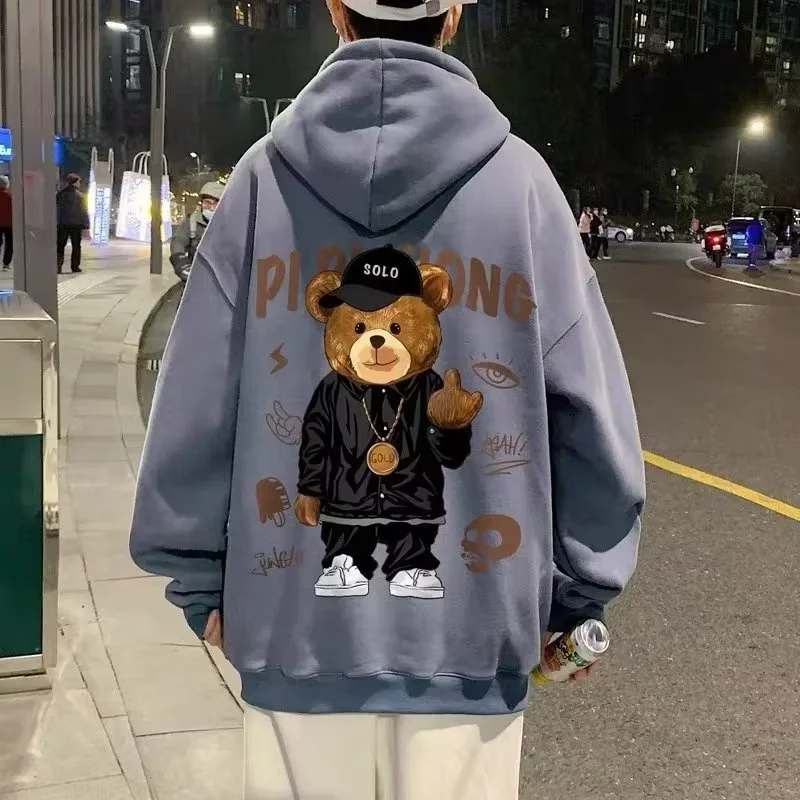 Autumn Middle Finger Bear Print Casual Hooded Sweatshirt For Men Japanese Hoodies Pullover Harajuku Fashion Y2K Streetwear
Autumn Middle Finger Bear Print Casual Hooded Sweatshirt For Men Japanese Hoodies Pullover Harajuku Fashion Y2K Streetwear