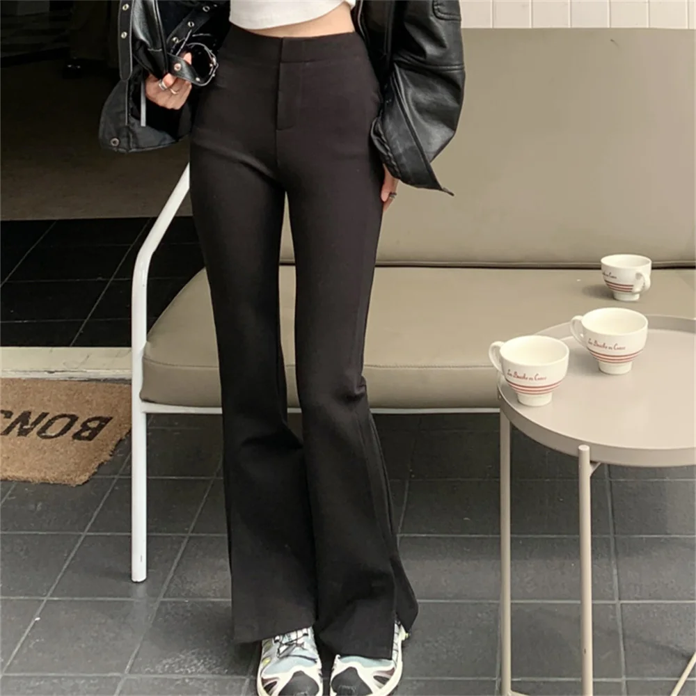 PLAMTEE XS-L Black Trousers Women Slim-Fit High Waist Casual Office Lady Chic 2023 Summer Streetwear Work Wear Flare Pants
PLAMTEE XS-L Black Trousers Women Slim-Fit High Waist Casual Office Lady Chic 2023 Summer Streetwear Work Wear Flare Pants