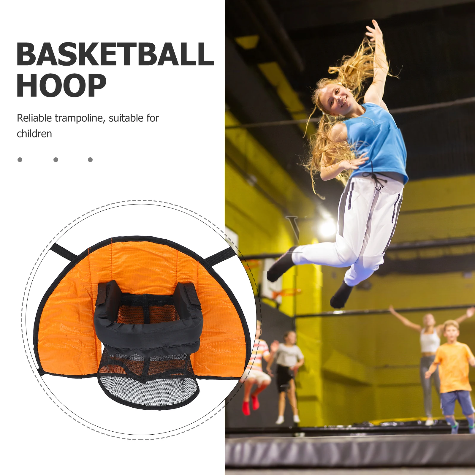 Trampoline Basketball Hoop Oxford Cloth Indoor Child Jumping Bed Frame ange Color Easy Setup Storage Transport Travel
Trampoline Basketball Hoop Oxford Cloth Indoor Child Jumping Bed Frame ange Color Easy Setup Storage Transport Travel