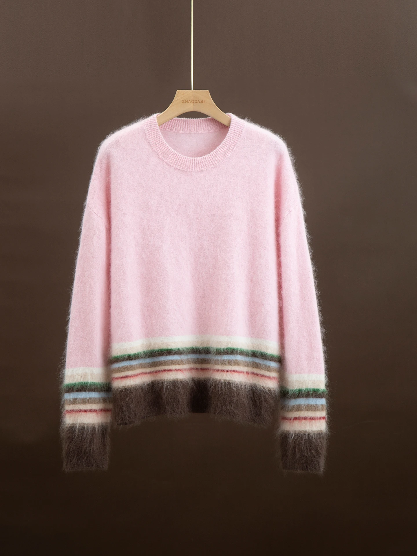 Cus-Dyed Wool Silk Yarn Striped Color-Blo Sweater Dry Romantic Women's Knitted Top round Ne ort Sve Loose Fit
Cus-Dyed Wool Silk Yarn Striped Color-Blo Sweater Dry Romantic Women's Knitted Top round Ne ort Sve Loose Fit